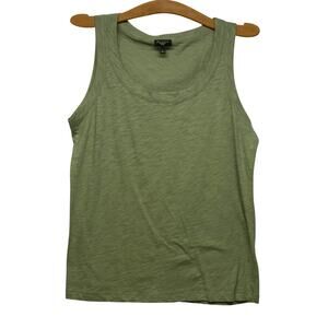 Women's Large Army Olive Green TALBOTS 100% Cotton Summer Sleeveless Tank Top